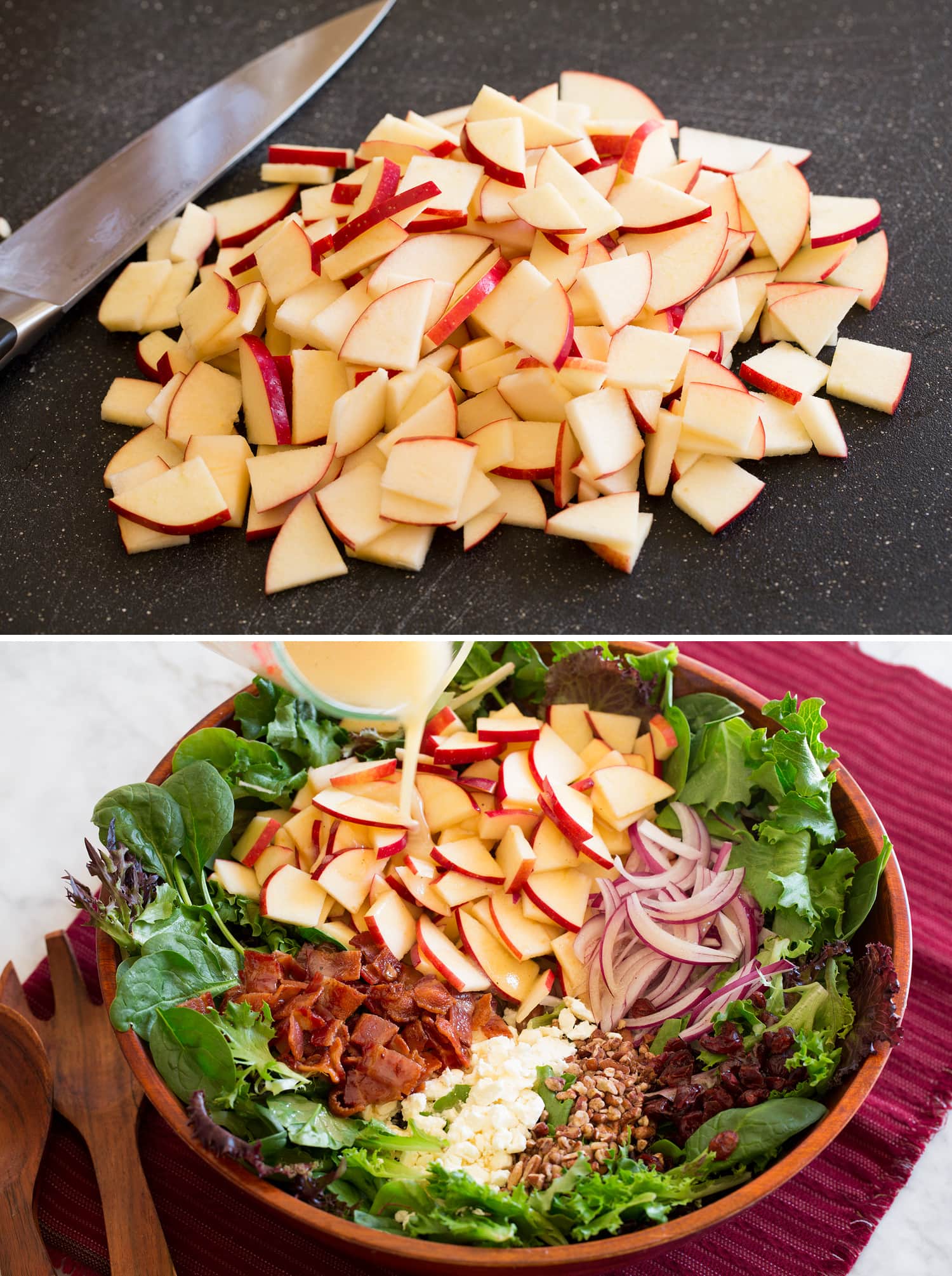 Apple Salad Salad before tossing.