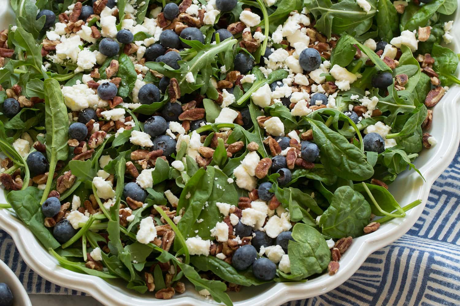 Blueberry salad before dressing is added.