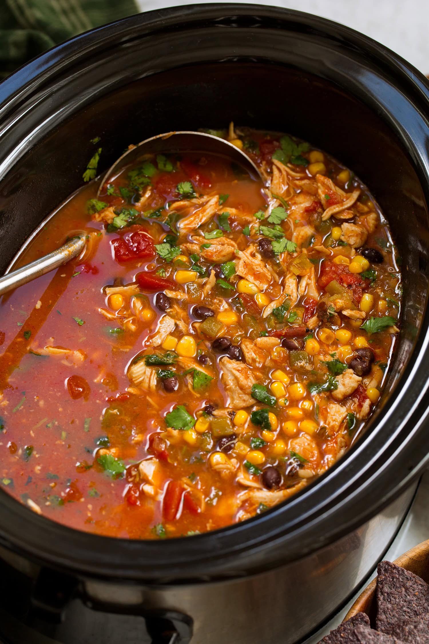 Slow cooker chicken tortilla soup.