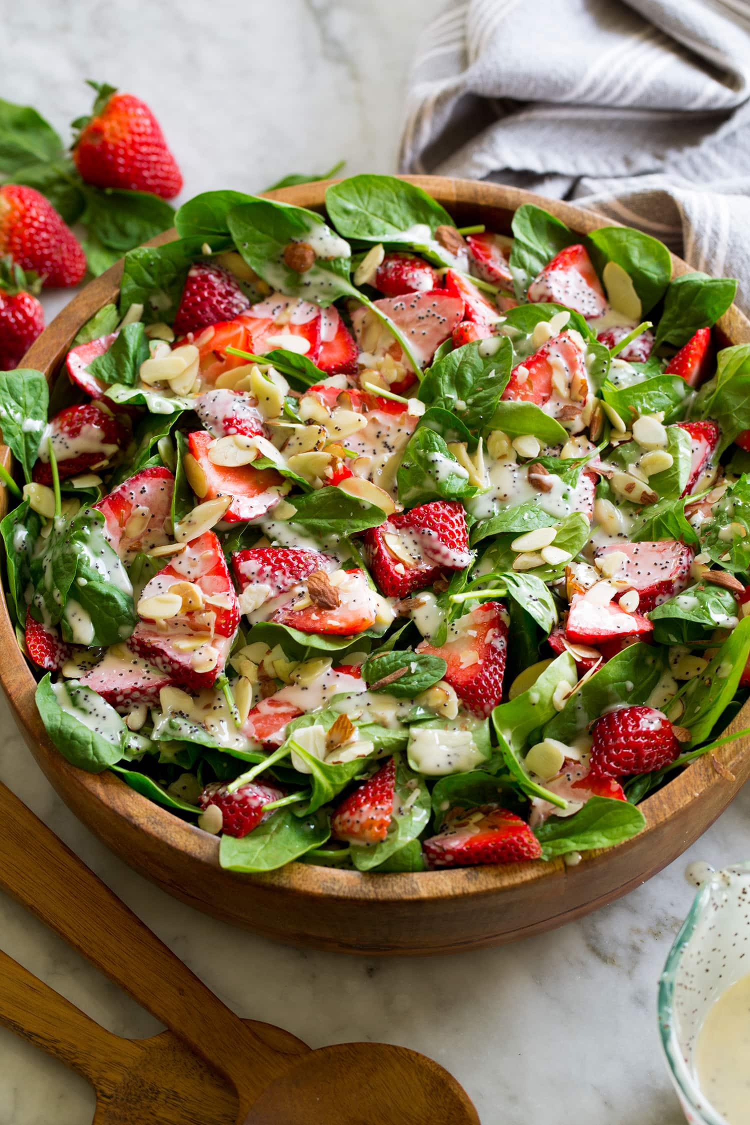 Strawberry Spinach Salad with Poppy Seed Dressing Homemade strawberry spinach salad with easy poppy seed dressing.