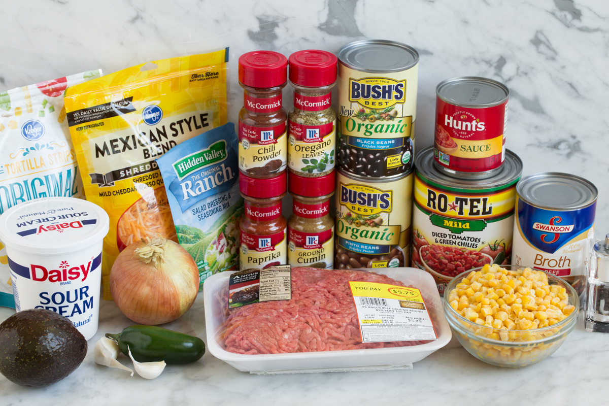 Taco Soup ingredients